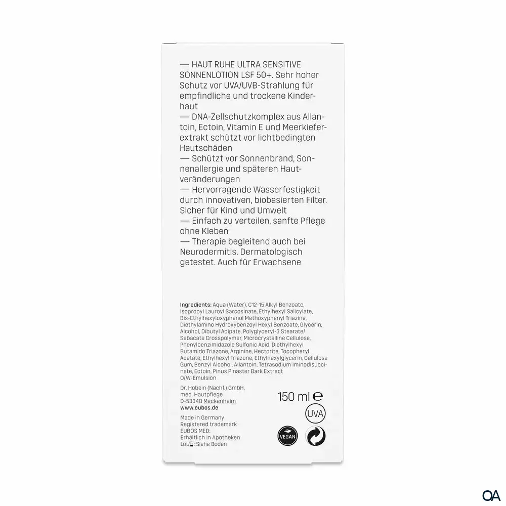 Eubos Haut Ruhe Ultra Sensitive Sonnenlotion LSF 50 + Eubos Haut Ruhe Ultra Sensitive Sonnenlotion LSF 50 +