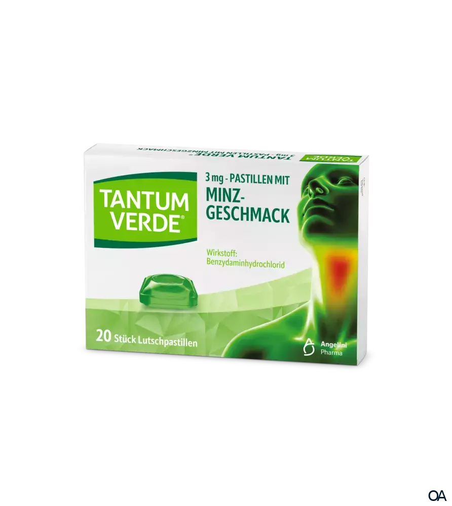 Tantum Verde® 3 mg – Pastillen mit Minzgeschmack Tantum Verde® 3 mg – Pastillen mit Minzgeschmack