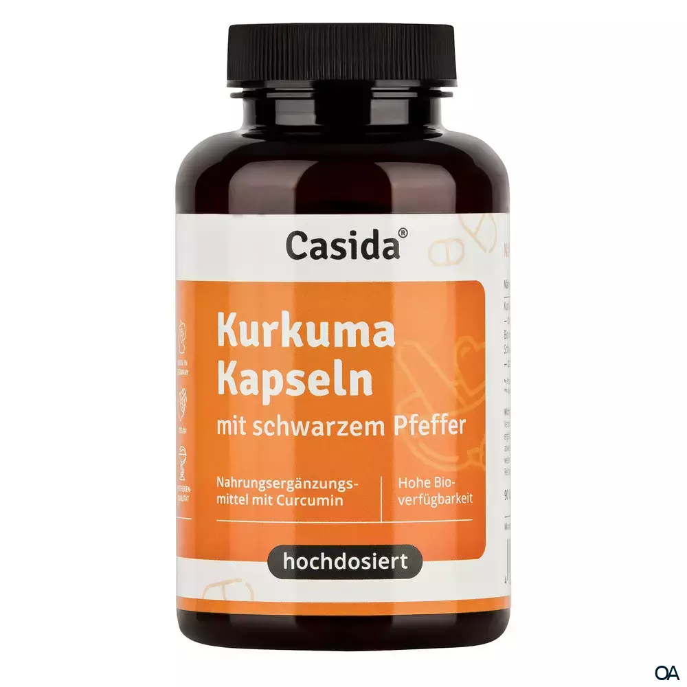 Casida Kurkuma Kapseln mit schwarzem Pfeffer