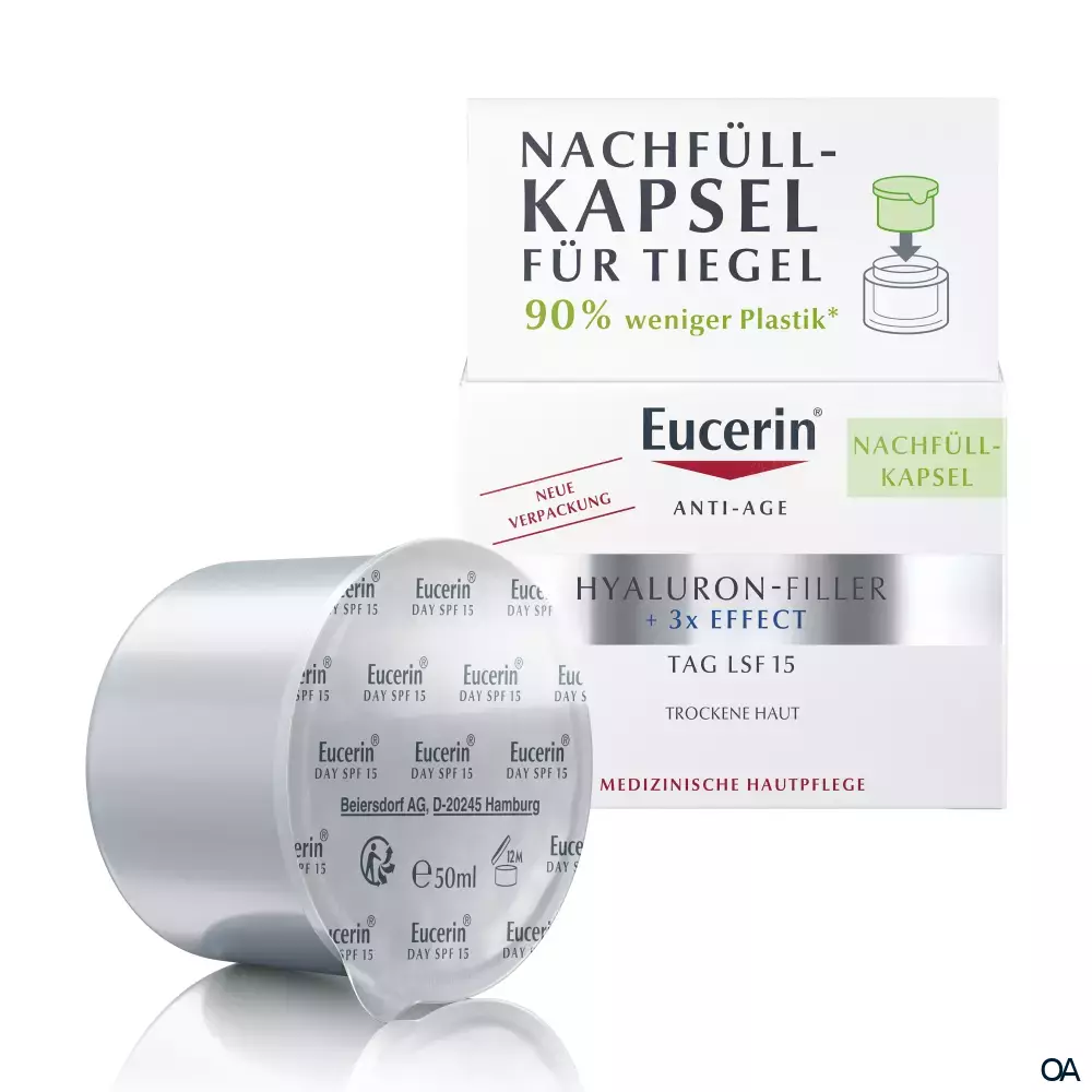 Eucerin® HYALURON-FILLER + 3x EFFECT LSF 15 Tagespflege für trockene Haut Nachfüllkapsel