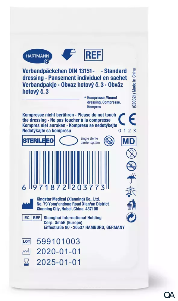 HARTMANN Verbandpäckchen small, 60 x 80 mm