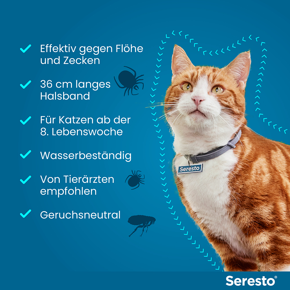 Seresto Halsband für Katzen gegen Zecken und Flöhe