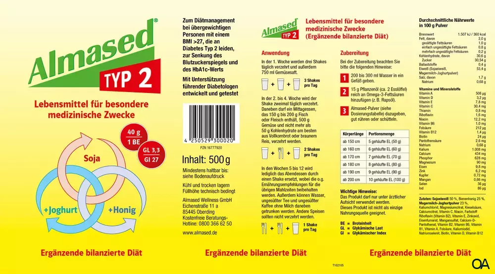 Almased Typ 2 Vitalkost Pulver