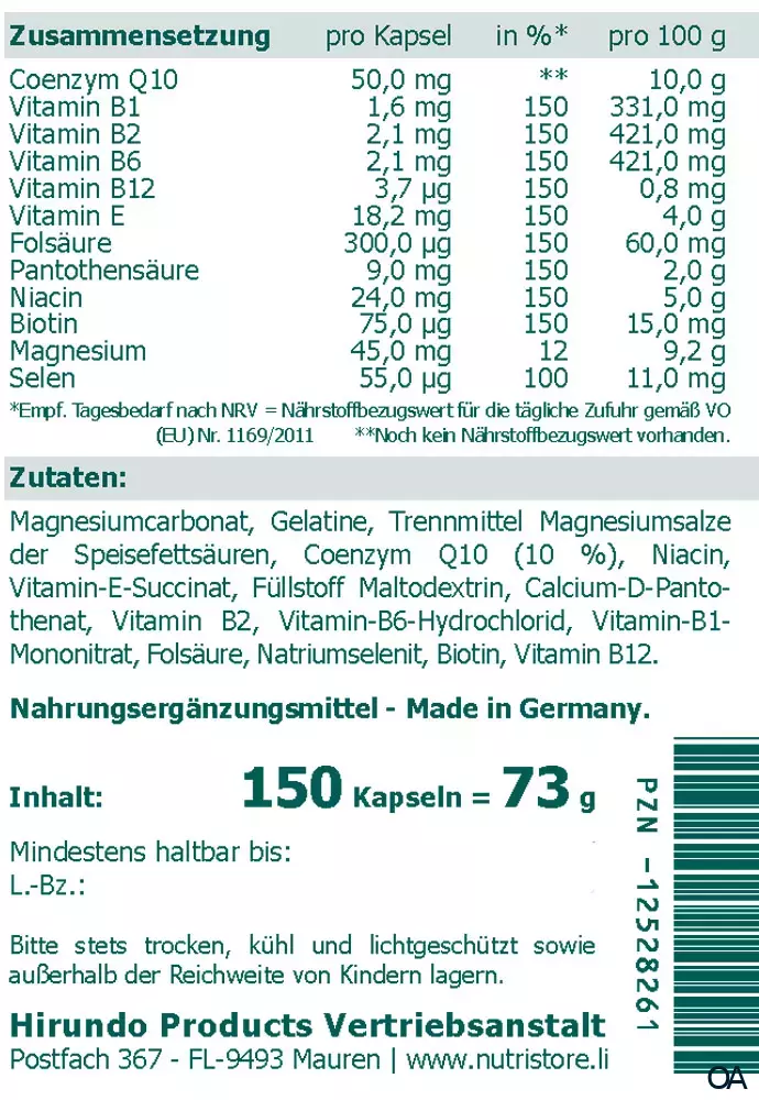 The Nutri Store Q10 50 mg plus Kapseln The Nutri Store Q10 50 mg plus Kapseln