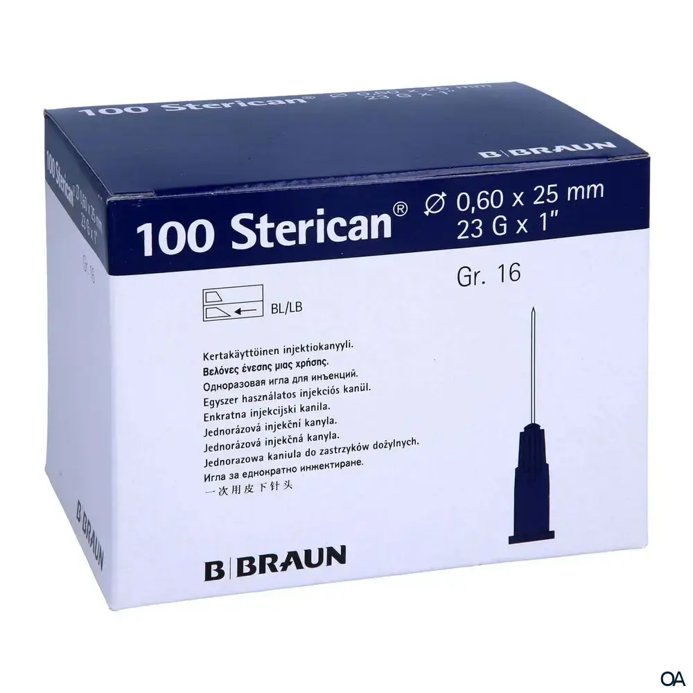 Sterican® Standard Gr.16 G23 x 1", Ø 0,60 x 25 mm, blau Sterican® Standard Gr.16 G23 x 1", Ø 0,60 x 25 mm, blau