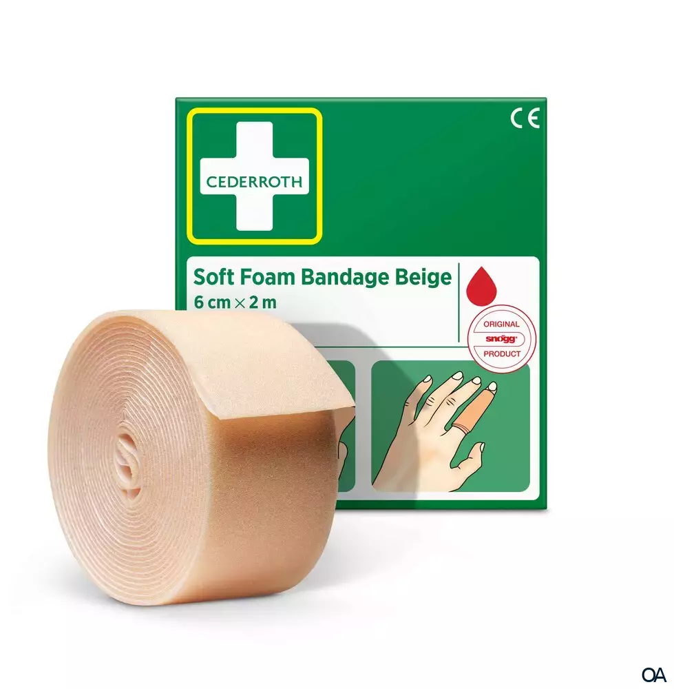 CEDERROTH Soft Foam Bandage Beige 6 cm x 2 m CEDERROTH Soft Foam Bandage Beige 6 cm x 2 m