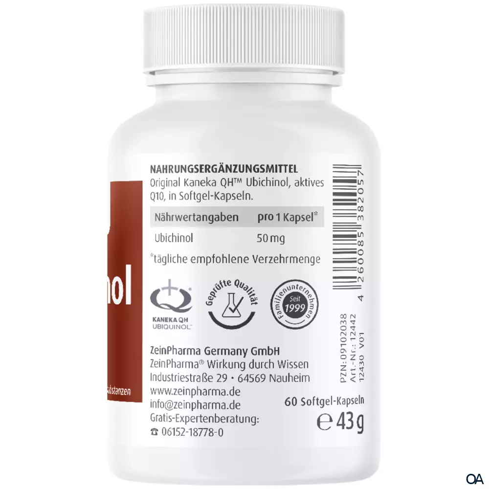 ZeinPharma Coenzym Q10 Ubichinol 50 mg Softgel-Kapseln ZeinPharma Coenzym Q10 Ubichinol 50 mg Softgel-Kapseln