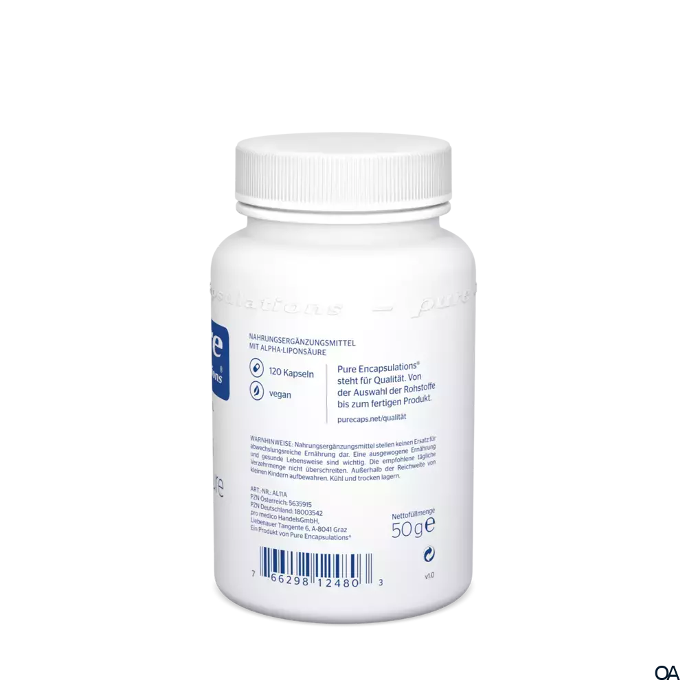 pure encapsulations® Alpha Liponsäure Thioctsäure 100 mg Kapseln