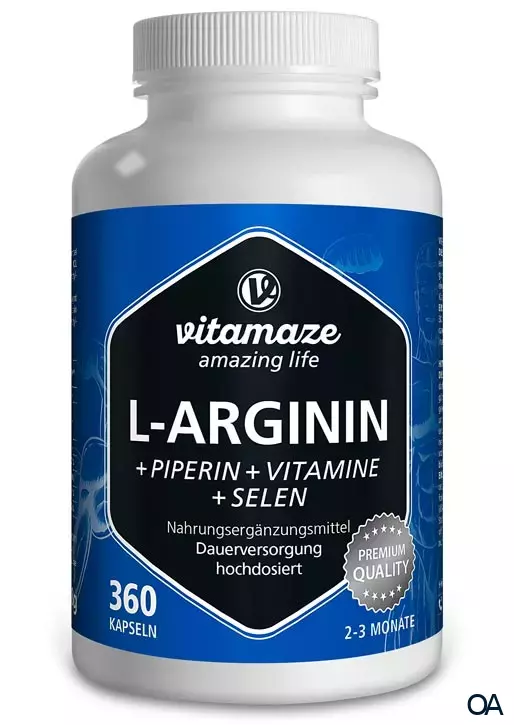 Vitamaze L-Arginin Plus hochdosiert + Piperin + Vitamine + Selen Kapseln Vitamaze L-Arginin Plus hochdosiert + Piperin + Vitamine + Selen Kapseln