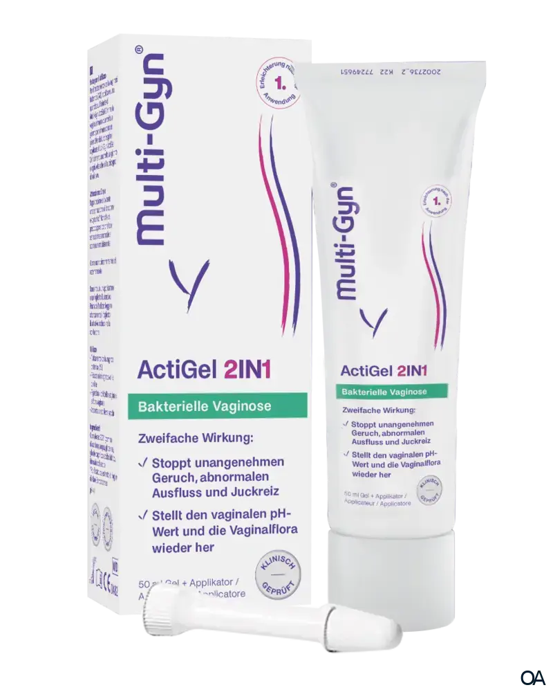 Multi-Gyn ActiGel 2IN1 + Applikator: Behandelt bakterielle Vaginose + optimiert den vaginalen pH-Wert und die Vaginalflora Multi-Gyn ActiGel 2IN1 + Applikator: Behandelt bakterielle Vaginose + optimiert den vaginalen pH-Wert und die Vaginalflora
