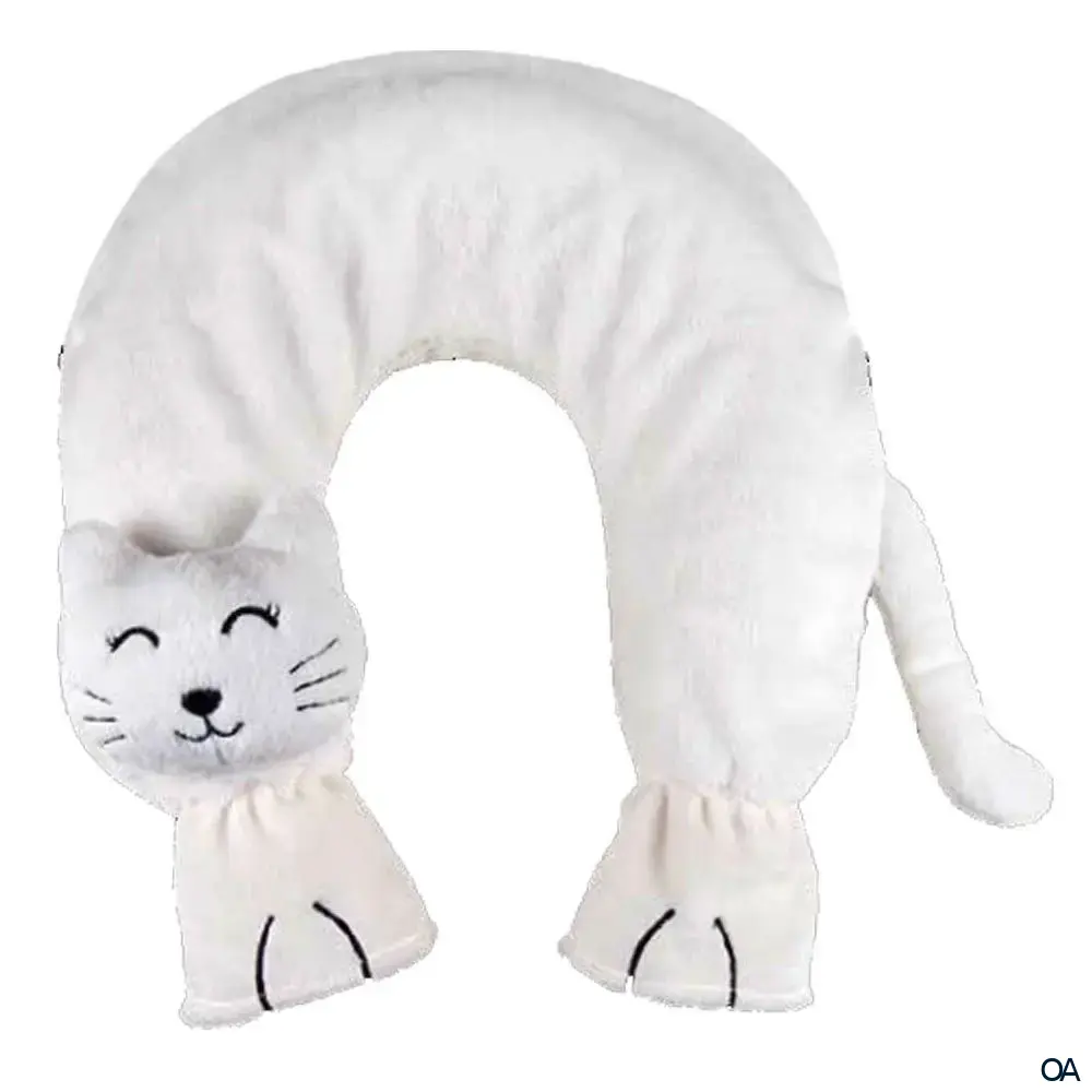 Sänger Nackenwärmflasche mit Katzenbezug, weiß - 1,4L