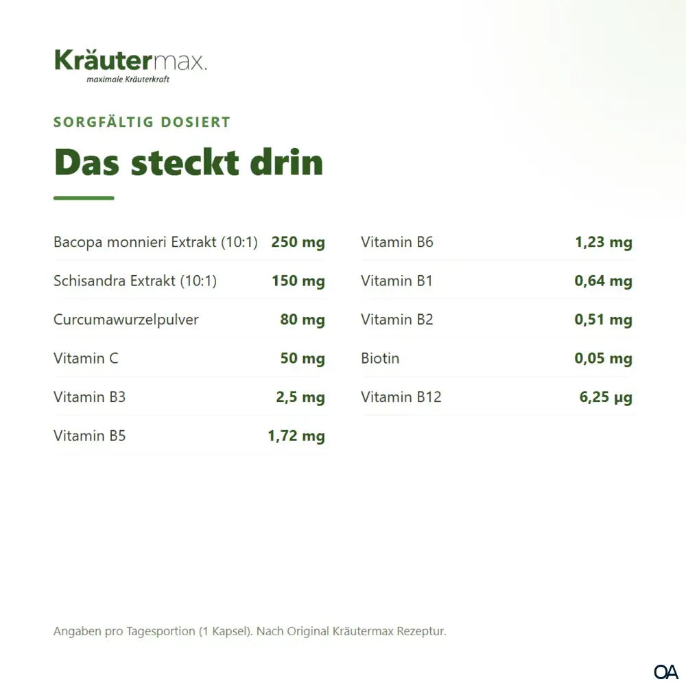 Kräutermax Bacopa Monnieri Extrakt Kapseln
