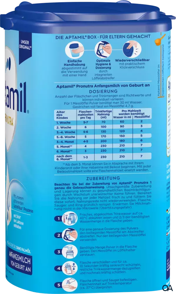 Aptamil 1 Pronutra - Anfangsmilch Pulver Aptamil 1 Pronutra - Anfangsmilch Pulver