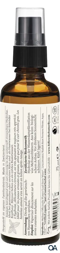 Farfalla Melisse, Bio-Pflanzenwasser, beruhigend