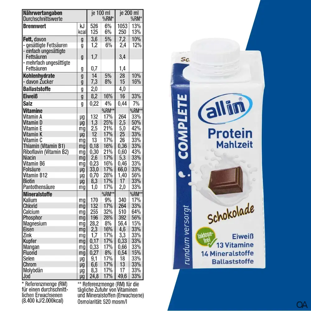 all in® 8er MIX alle COMPLETE Sorten (14 x 200/250ml)