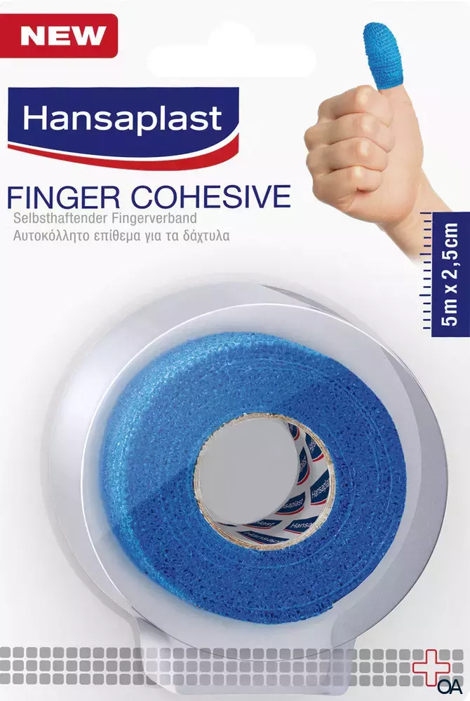 Hansaplast Selbsthaftender Fingerverband 2,5cm x 5m Blau