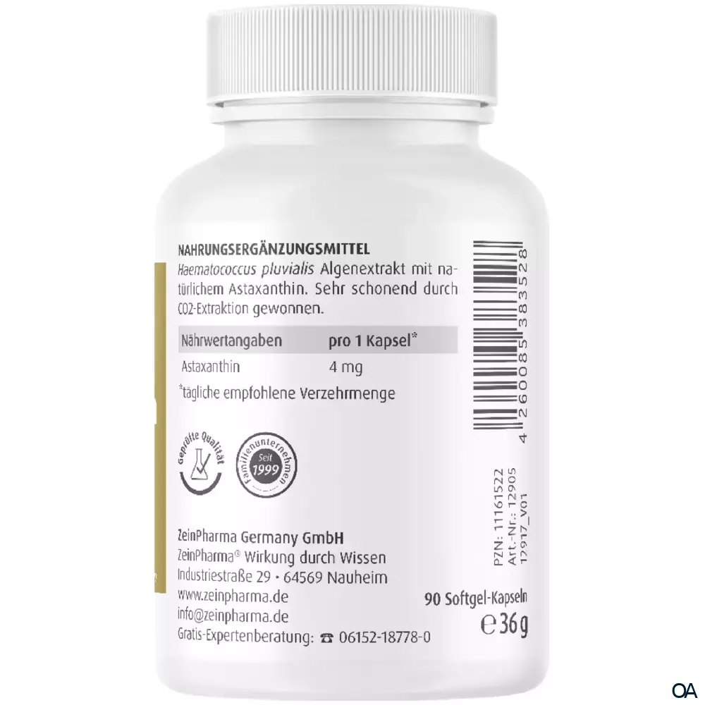 ZeinPharma Astaxanthin Softgel-Kapseln 4 mg ZeinPharma Astaxanthin Softgel-Kapseln 4 mg
