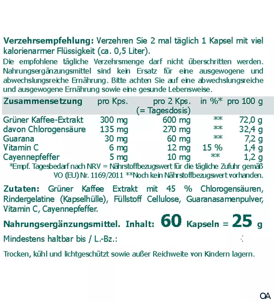 The Nutri Store Grüner Kaffee Extrakt Kapseln The Nutri Store Grüner Kaffee Extrakt Kapseln