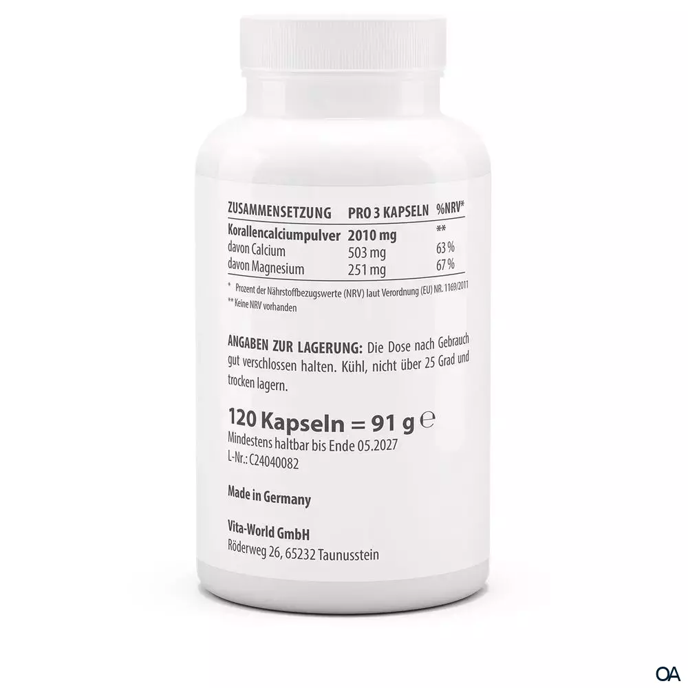 Vitaworld Sango-Coralle Calcium 500 mg Kapseln