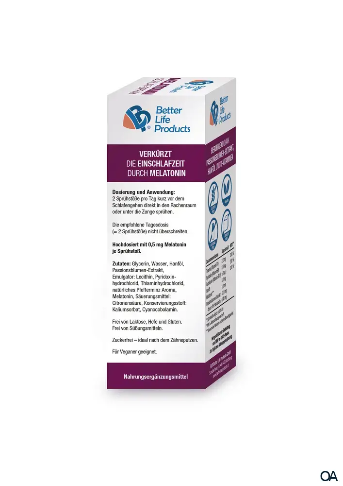 Better Life Products® Melatonin Schlaf-Spray
