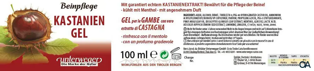 Unterweger Kastanien Gel