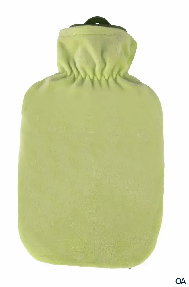 Sänger Wärmflasche mit klassischem Flauschbezug, pastell grün - 2,0L