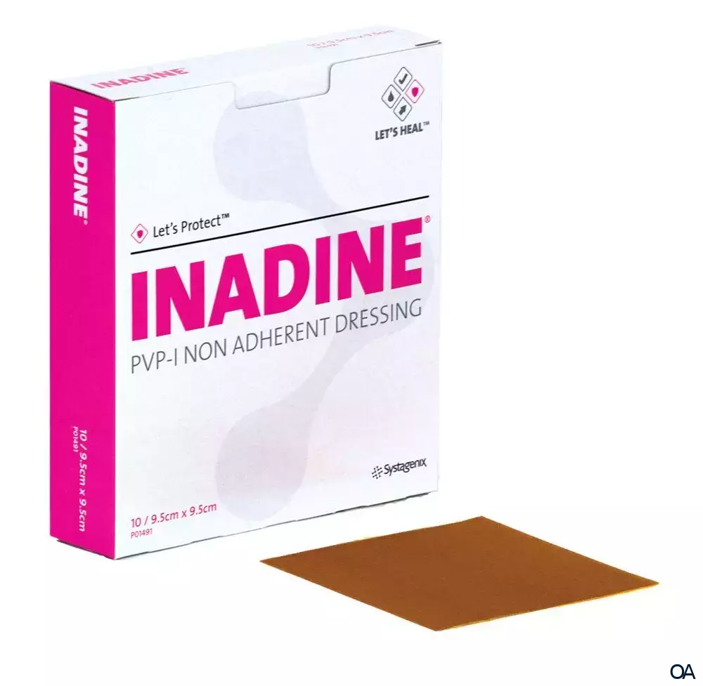 3M™ INADINE™ PVP-Iod Wundauflage 9,5 x 9,5 cm 3M™ INADINE™ PVP-Iod Wundauflage 9,5 x 9,5 cm