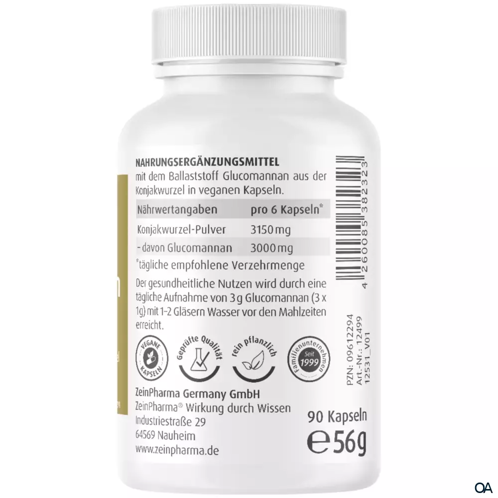 ZeinPharma Glucomannan 500 mg Kapseln ZeinPharma Glucomannan 500 mg Kapseln