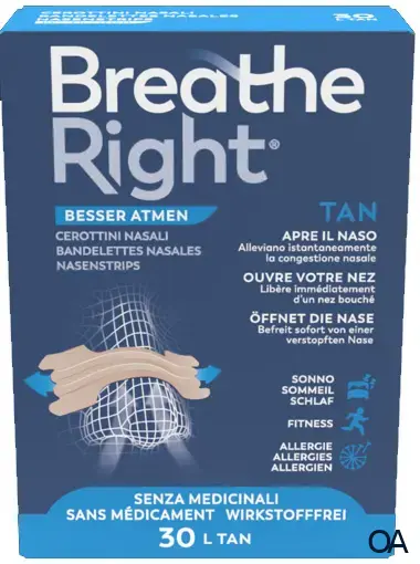 Besser Atmen Breathe Right® Nasenstrips Groß Beige Besser Atmen Breathe Right® Nasenstrips Groß Beige