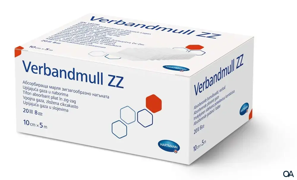 Hartmann saugfähiger Verbandmull ZZ in Zickzack-Lagen, 8-fach, 10 cm x 5 m