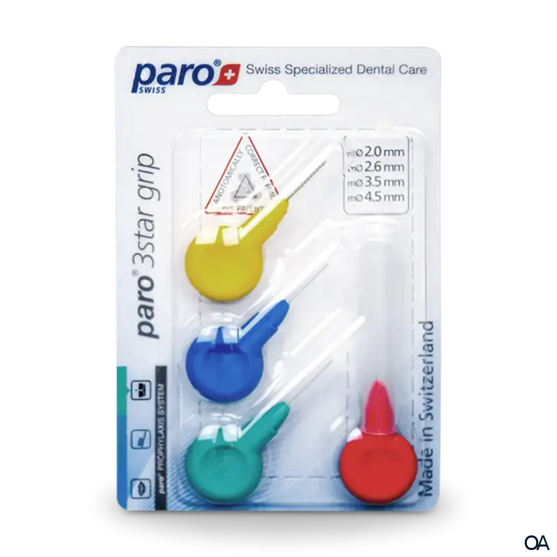paro® 3Star grip Interdentalbürsten Muster Set, 4 Größen