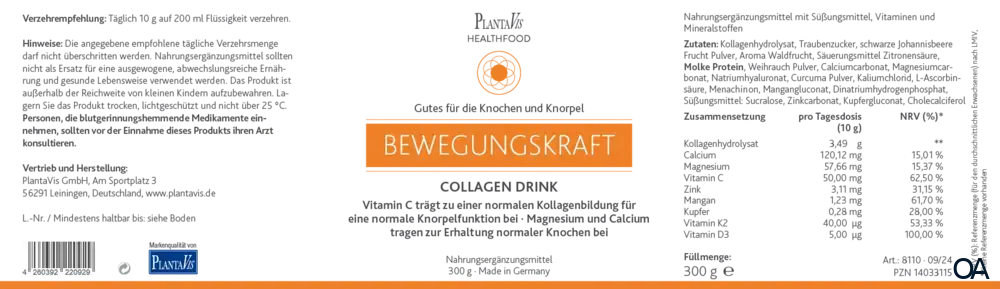 PlantaVis Bewegungskraft Collagen Drink Pulver PlantaVis Bewegungskraft Collagen Drink Pulver