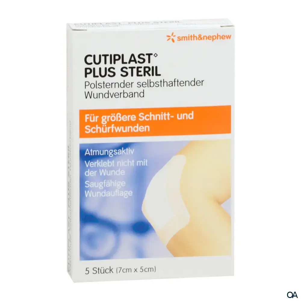 CUTIPLAST Plus Steril Polsternder Wundverband, 7 x 5 cm