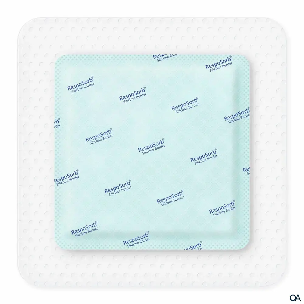 RespoSorb® Silicone Border selbsthaftende superabsorbierende Saugkompresse mit Silikonwundkontaktschicht steril, 15 x 15 cm RespoSorb® Silicone Border selbsthaftende superabsorbierende Saugkompresse mit Silikonwundkontaktschicht steril, 15 x 15 cm