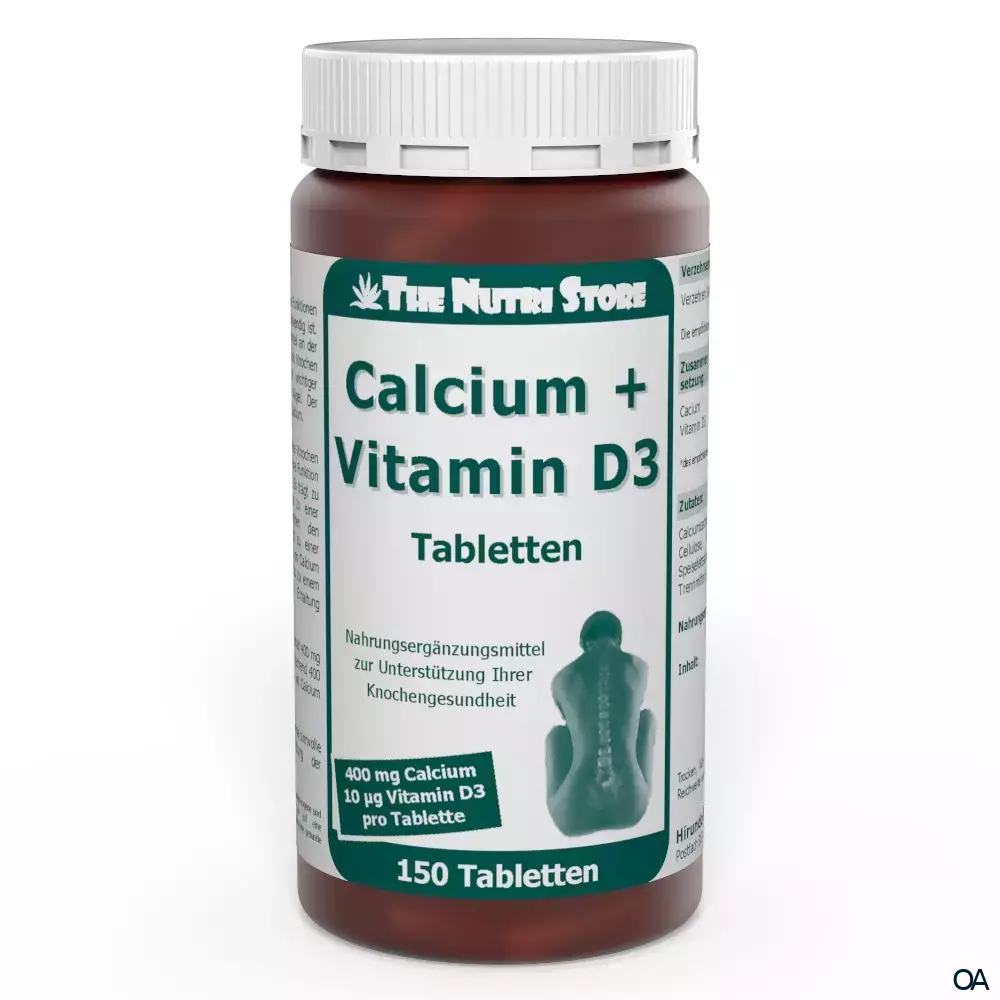 The Nutri Store Calcium + Vitamin D3 Tabletten The Nutri Store Calcium + Vitamin D3 Tabletten