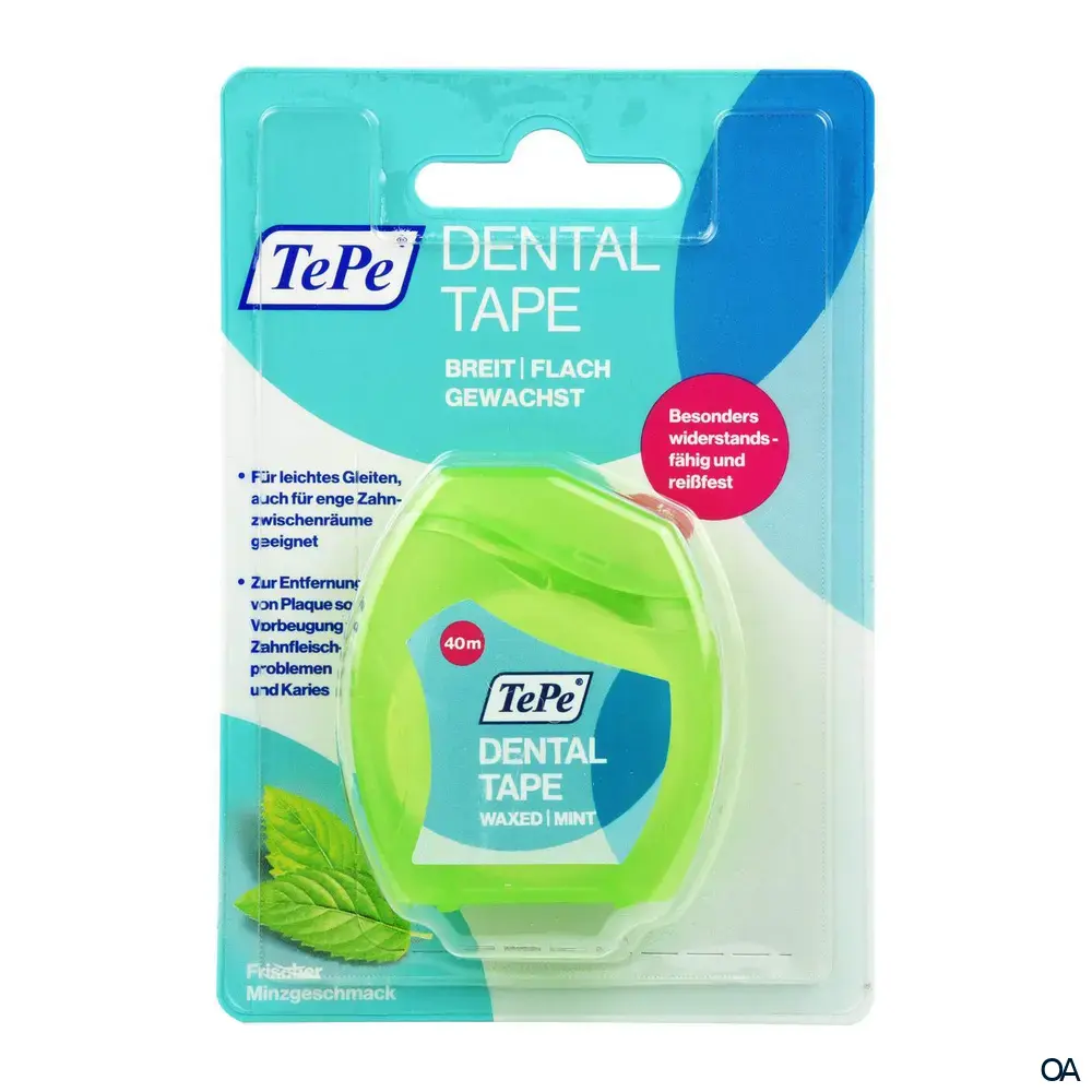 TePe® Dental Tape Zahnseide gewachst - Minze - 40 m