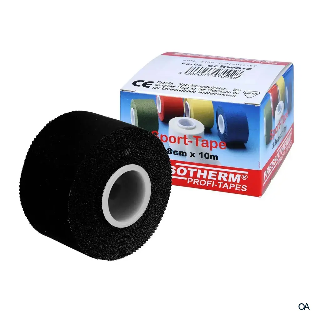 Pressotherm® Sport-Tape 3,8 cm x 10 m - Schwarz