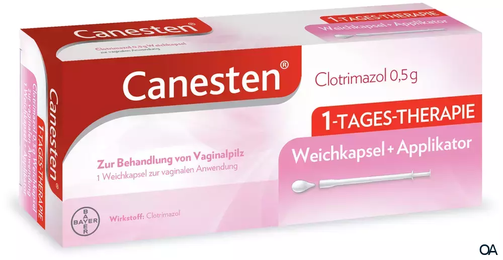 Canesten® Clotrimazol 0,5 g Weichkapsel zur vaginalen Anwendung Canesten® Clotrimazol 0,5 g Weichkapsel zur vaginalen Anwendung
