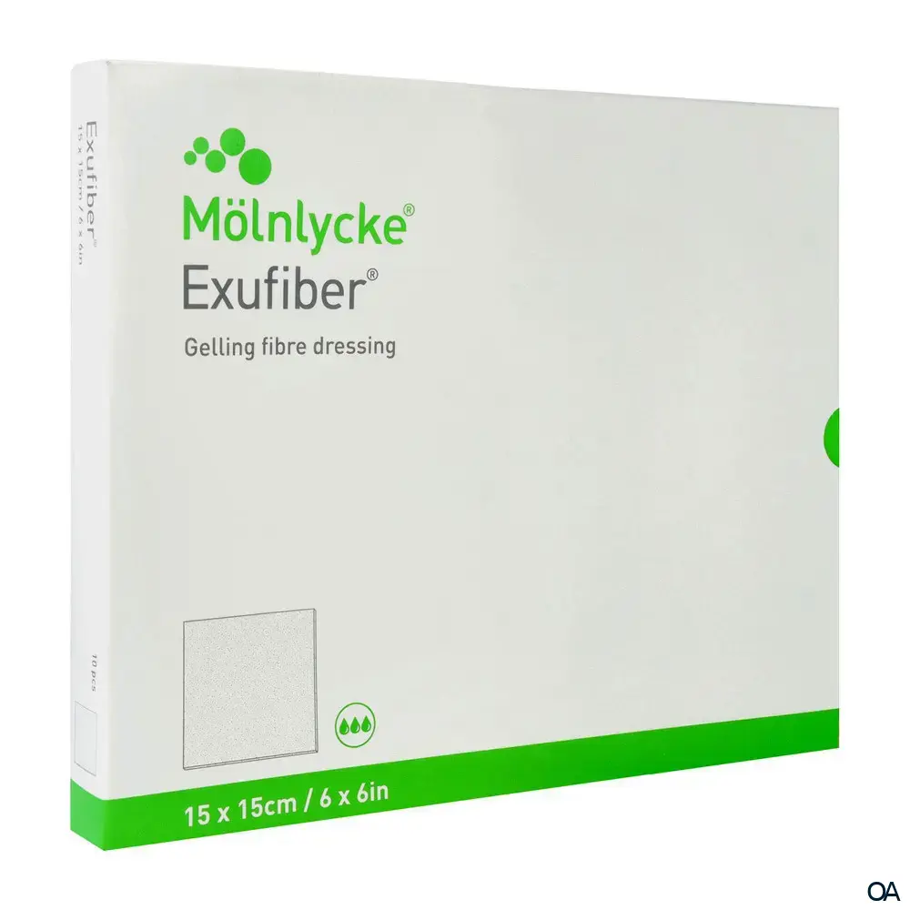 Mölnlycke® Exufiber® Gelbildender Faserverband steril, 15 x 15 cm Mölnlycke® Exufiber® Gelbildender Faserverband steril, 15 x 15 cm