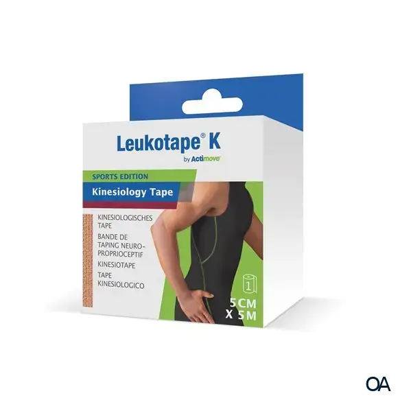 Leukotape® K by Actimove Sports Edition - Kinesiologie-Tape, beige, 5 cm x 5 m