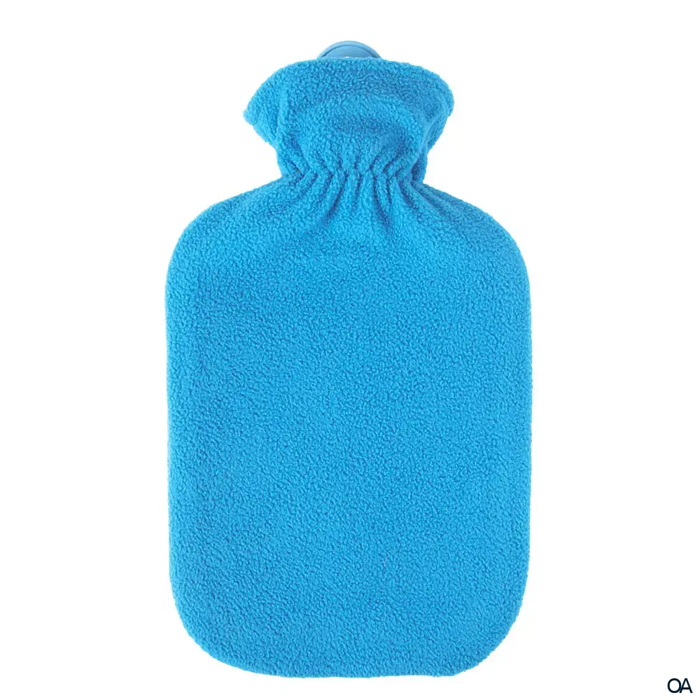 Sänger Wärmflasche mit Fleecebezug azurblau - 2,0L