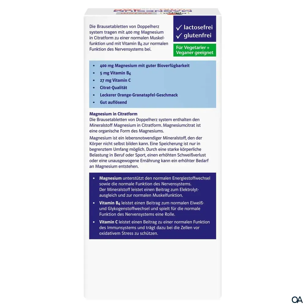 Doppelherz system Magnesium 400 Citrat Brausetabletten Doppelherz system Magnesium 400 Citrat Brausetabletten