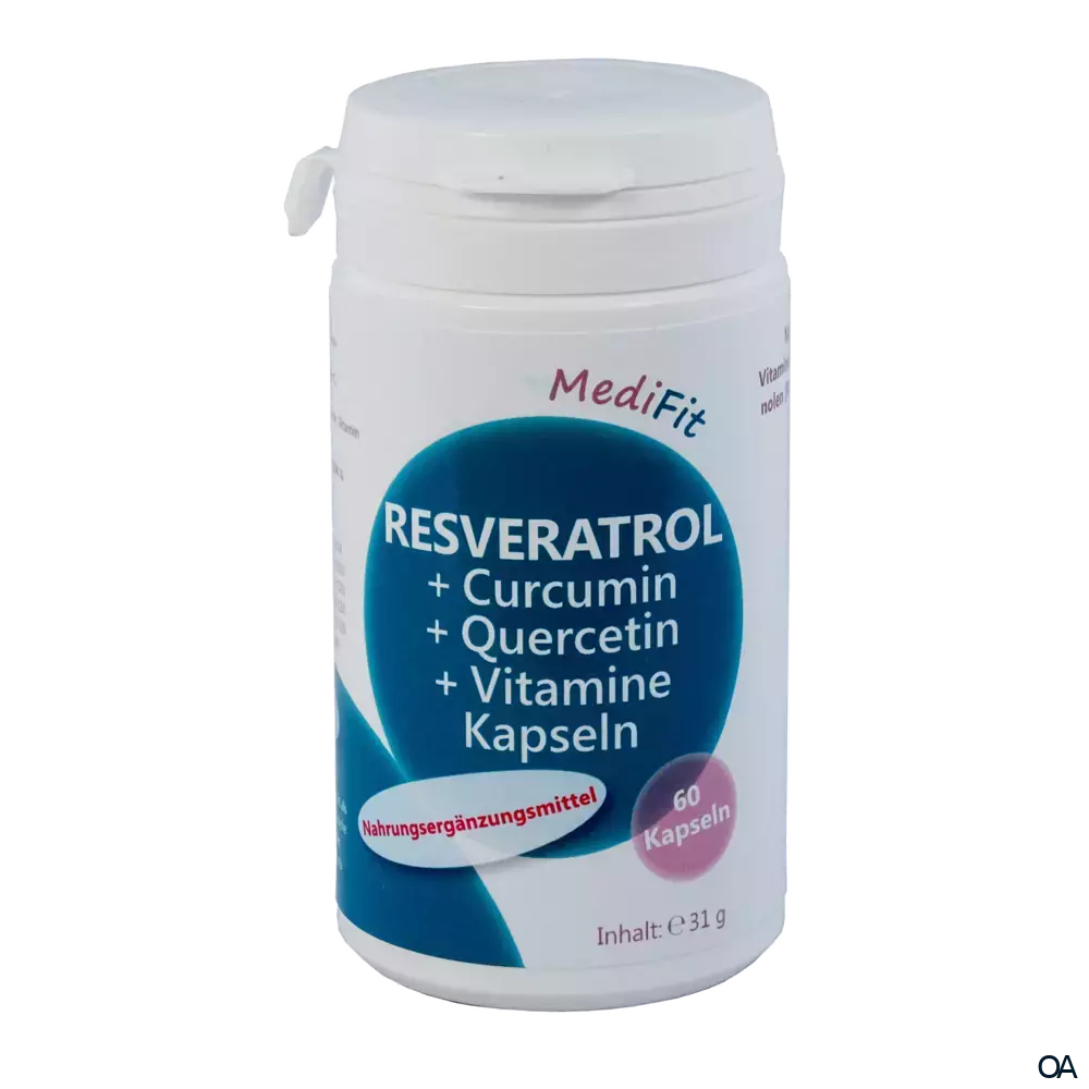 MediFit Resveratrol + Curcumin + Quercetin + Vitamine Kapseln MediFit Resveratrol + Curcumin + Quercetin + Vitamine Kapseln