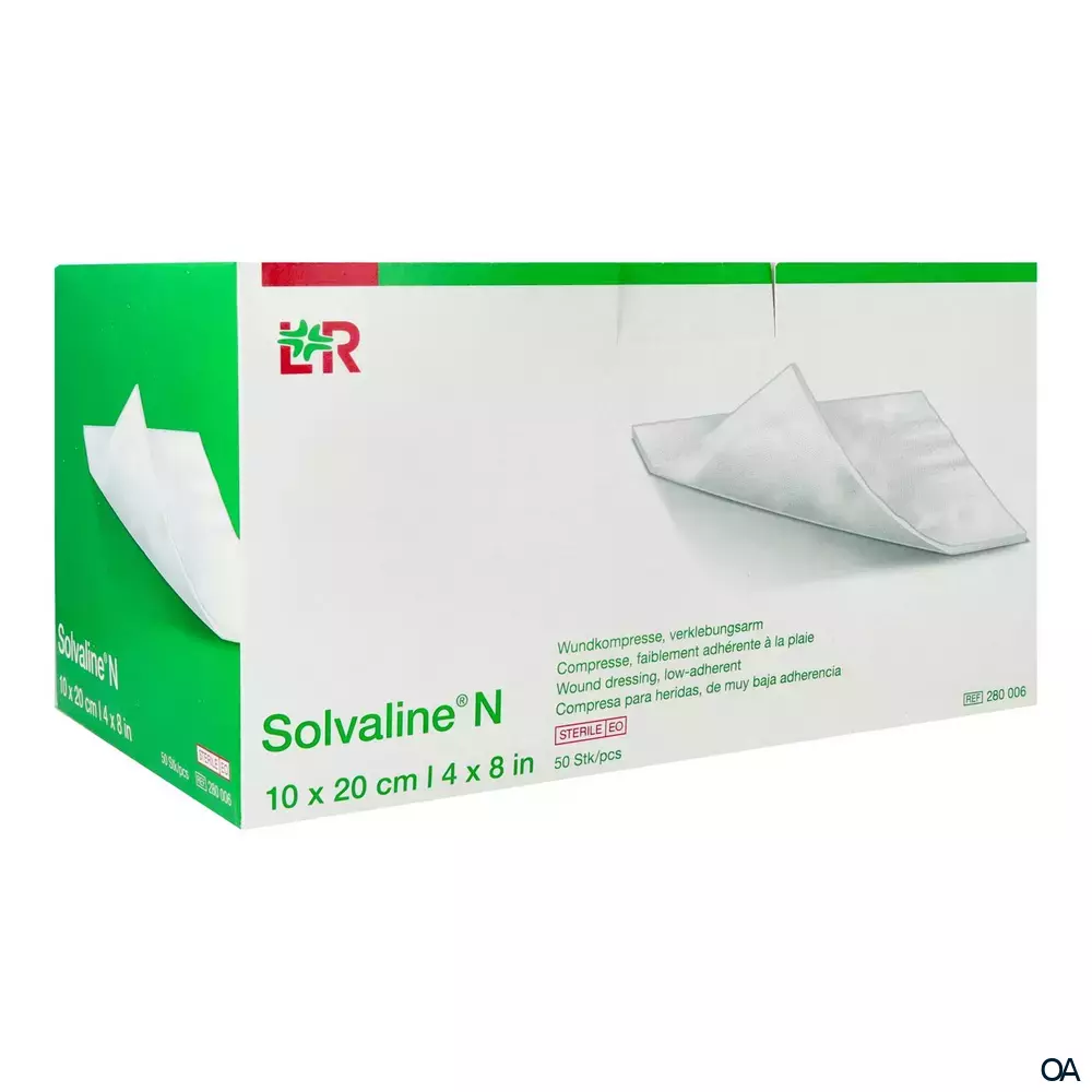 Solvaline® N Wundkompressen steril, verklebungsarm, 10 x 20 cm