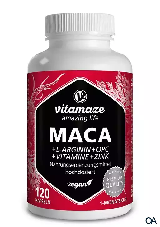 Vitamaze Maca 5000 extra hochdosiert + L-Arginin + OPC + Vitamine + Zink Kapseln Vitamaze Maca 5000 extra hochdosiert + L-Arginin + OPC + Vitamine + Zink Kapseln