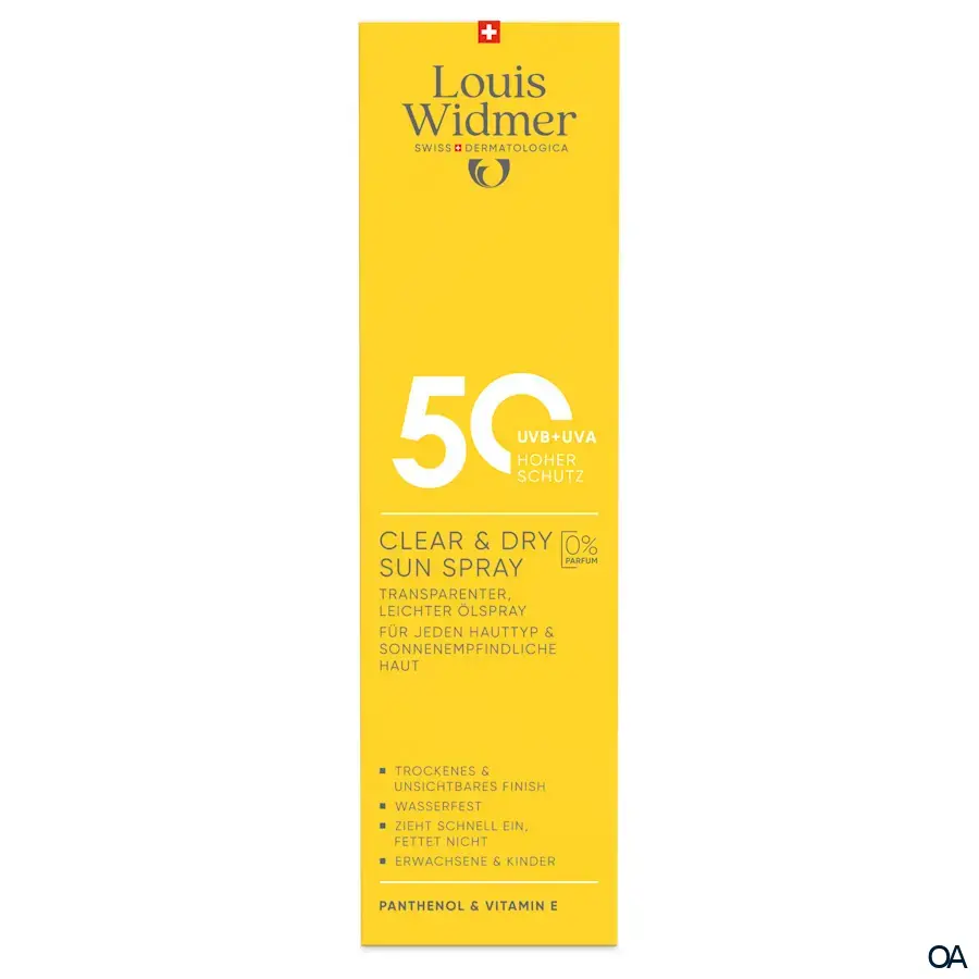 Louis Widmer suncare Clear & Dry Sun Spray 50 - Transparenter, leichter Ölspray - ohne Parfum Louis Widmer suncare Clear & Dry Sun Spray 50 - Transparenter, leichter Ölspray - ohne Parfum