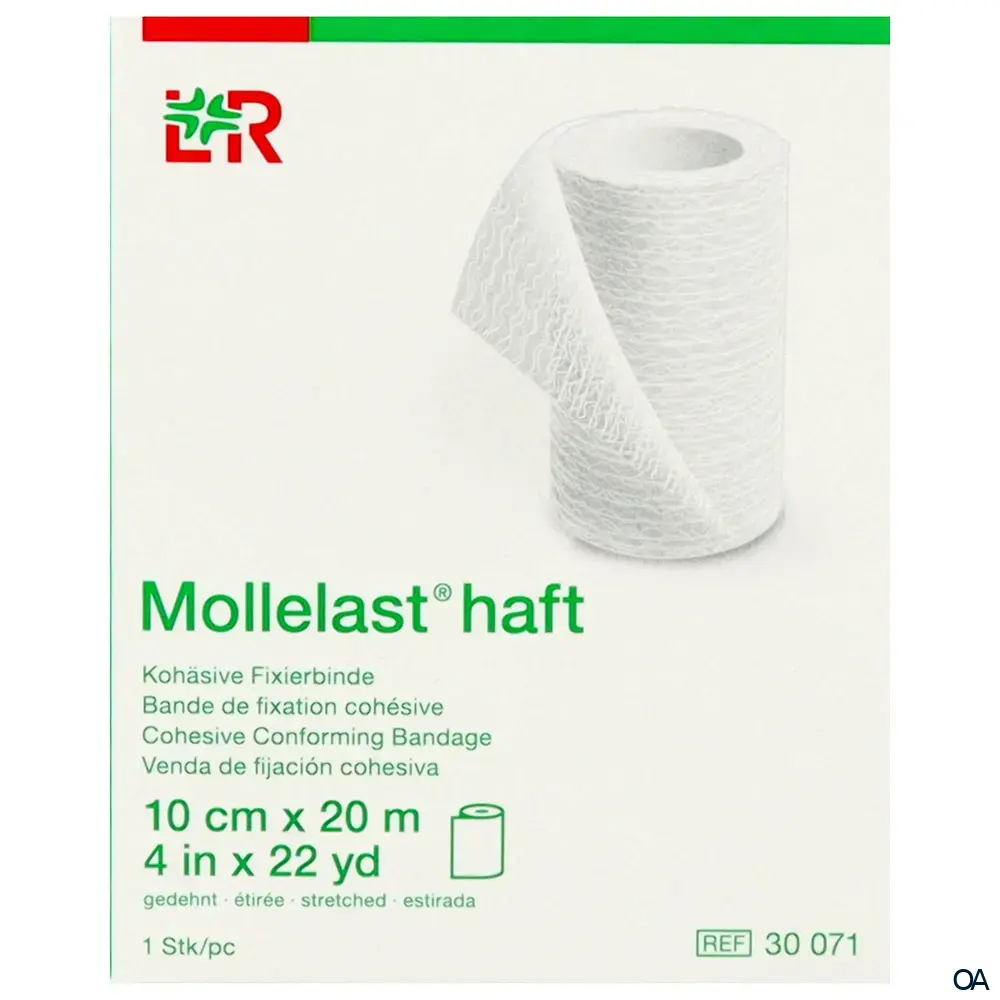 Mollelast® haft Kohäsive bielastische Fixierbinde weiß, 10 cm x 20 m