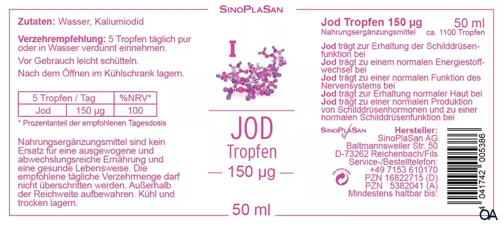 SinoPlaSan Jod 150 µg Tropfen