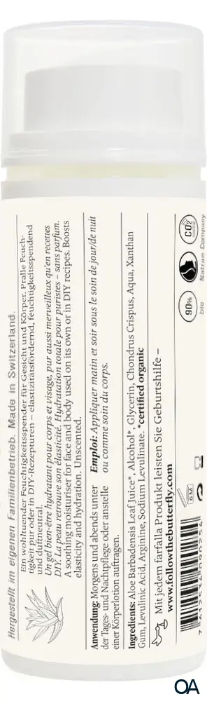 Farfalla Aloe Vera, Feuchtigkeitsspendendes Allover-Gel, Feuchtigkeit
