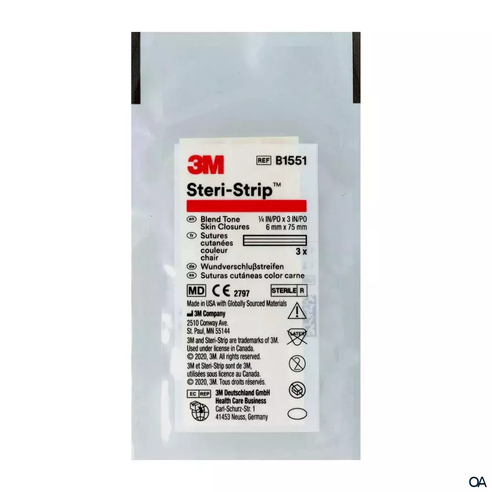 3M™ Steri-Strip™ Blendtone Wundverschlussstreifen, B1551, 6 x 75 mm 3M™ Steri-Strip™ Blendtone Wundverschlussstreifen, B1551, 6 x 75 mm